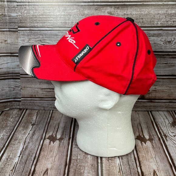 Vintage Chevrolet Racing Men's OS Hat Cap Strapback Black Red NASCAR Cars NWOT - Picture 2 of 6